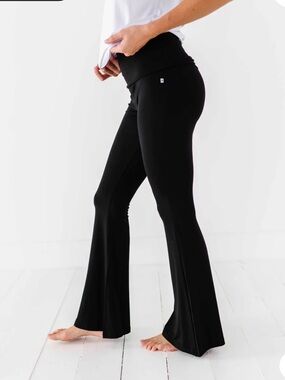 NWT Bums & Roses Women's Bamboo Black Flare Pants